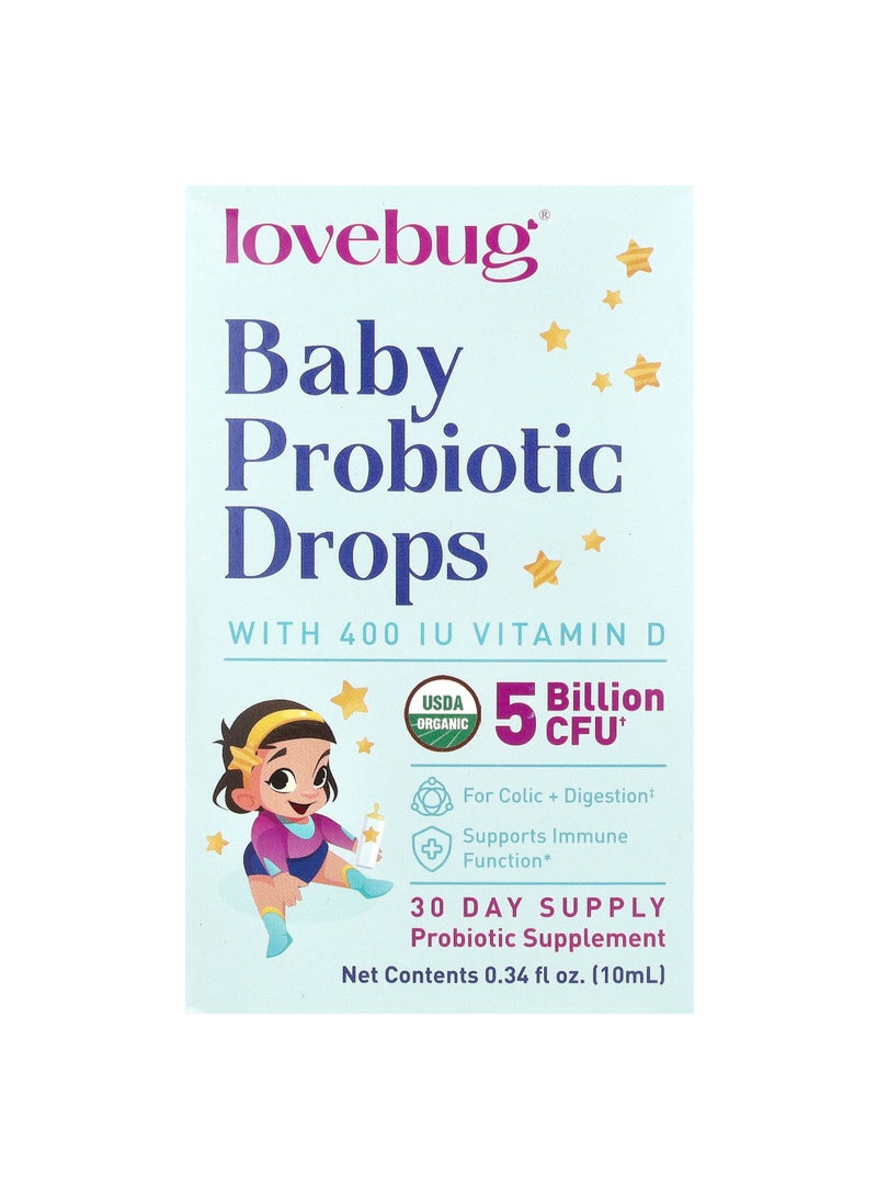 Baby Probiotic Drops with Vitamin D, 0.34 fl oz (10 ml)